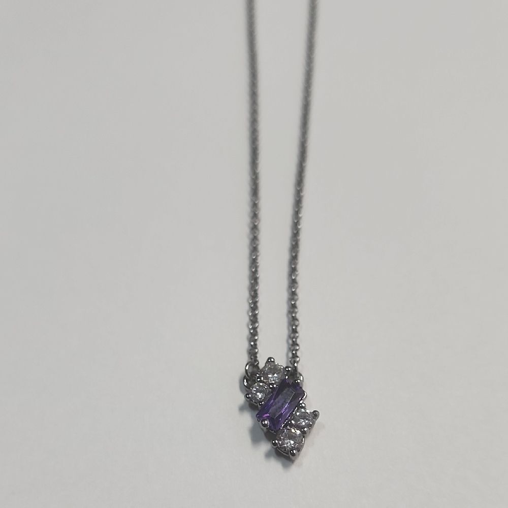 Bomb Party Necklace "One More Chapter" RBP5902 Purple Topaz CZ/ Hematite